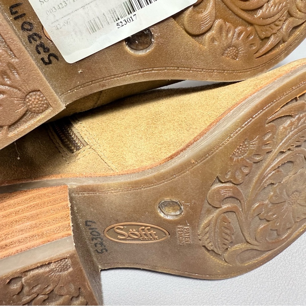 SOFFT Sharnell Tan Distressed Suede Lace-Up Western Inspired Tall Boots - Picture 11 of 15